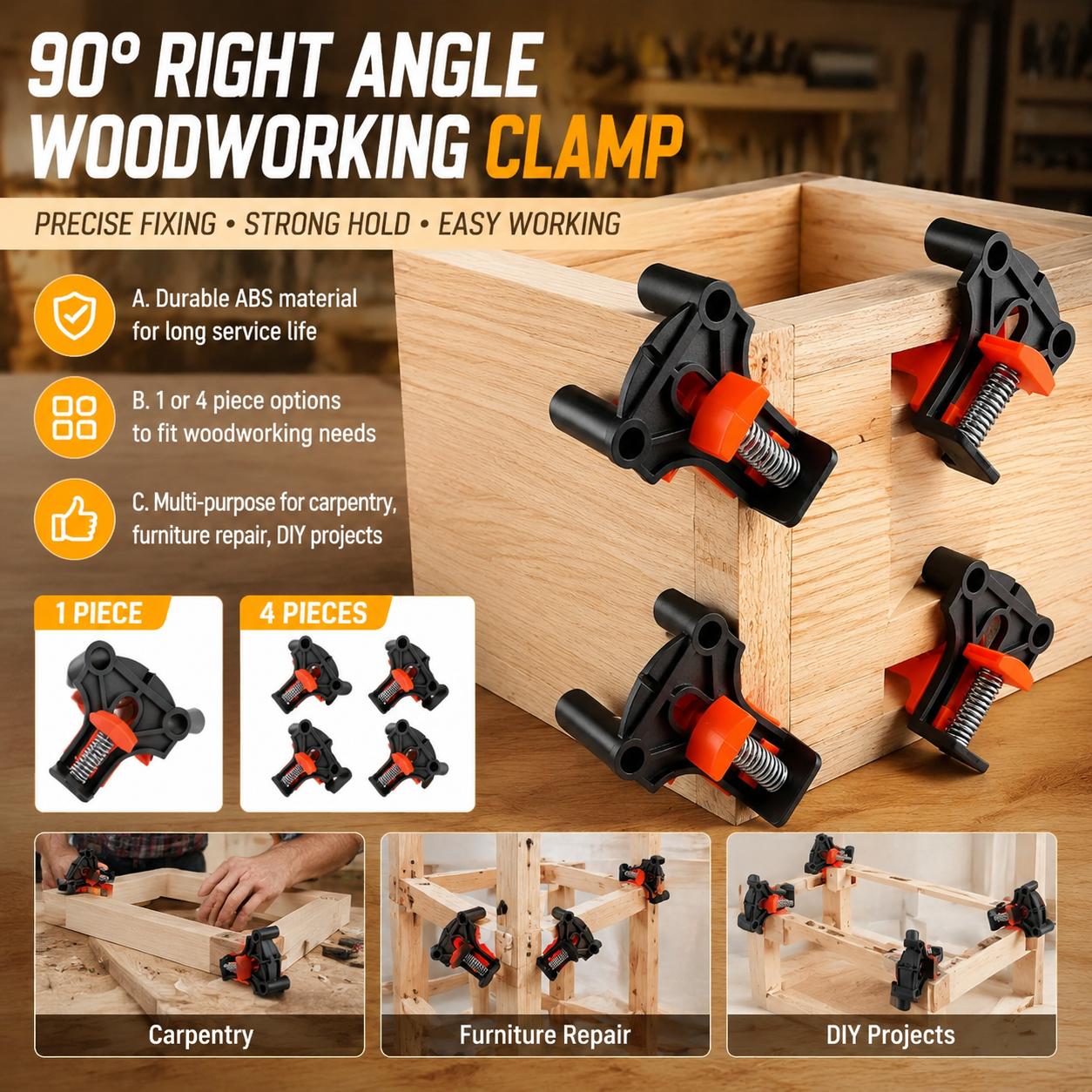 Angle Clamp 90 - Premium Ahşap İşleme Marangozluğu 90 Derece