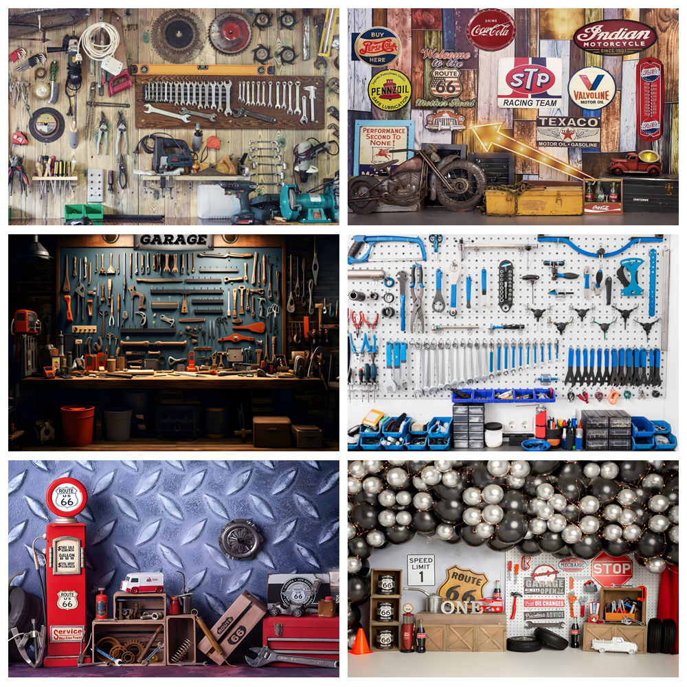 Vintage Garaj Arka Planında Ar - Workshop Tools Background incelemesi ve fiyatı